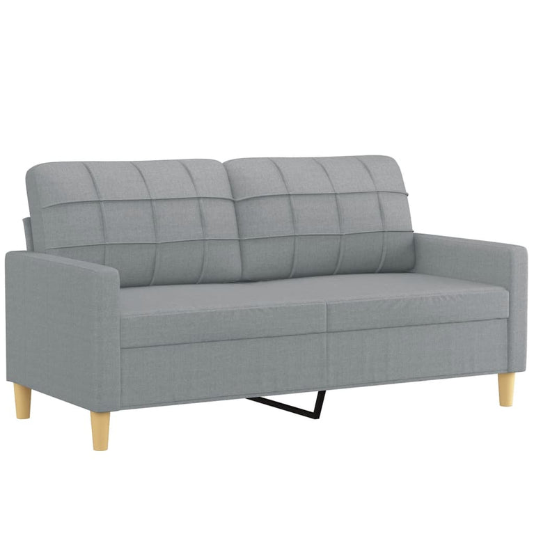 2-delige Loungeset met kussens stof lichtgrijs