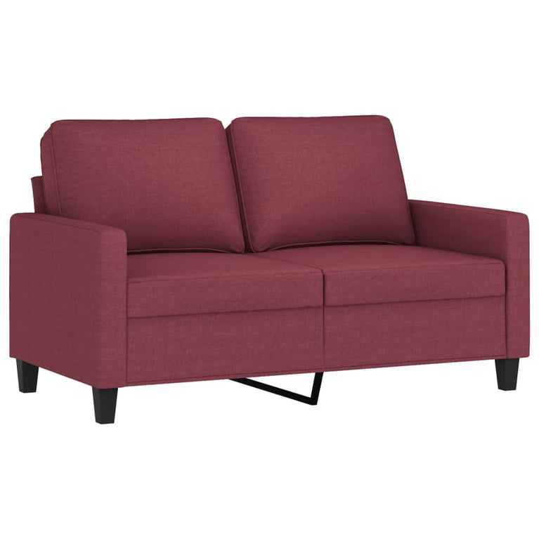 2-delige Loungeset met kussens stof wijnrood