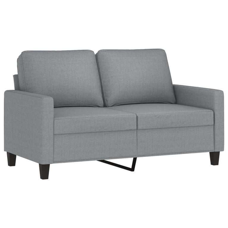 2-delige Loungeset met kussens stof lichtgrijs