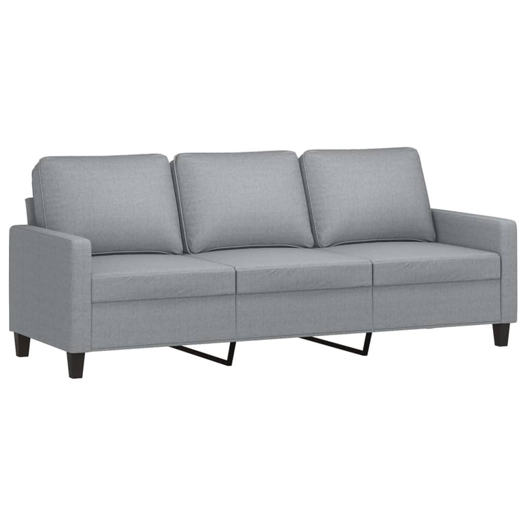 2-delige Loungeset met kussens stof lichtgrijs