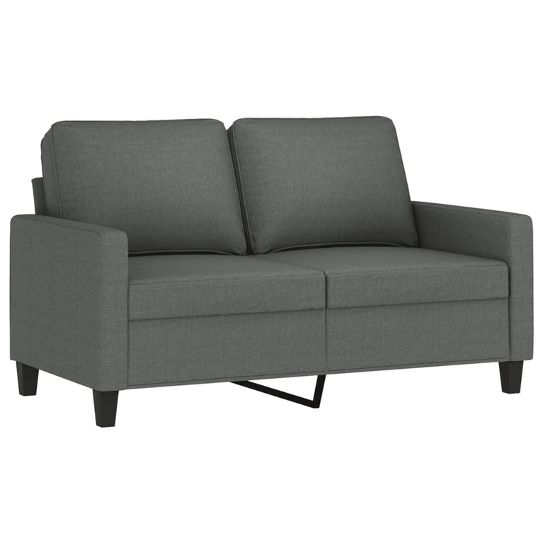 2-delige Loungeset met kussens stof donkergrijs