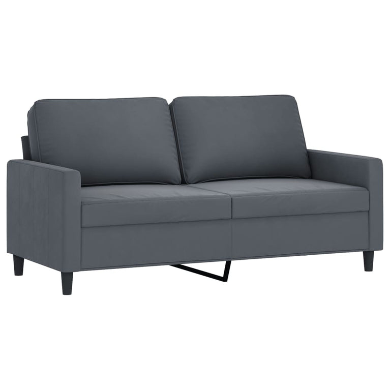 2-delige Loungeset met kussens fluweel donkergrijs