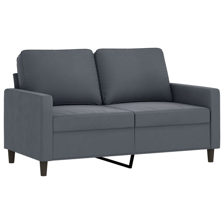 2-delige Loungeset met kussens fluweel donkergrijs