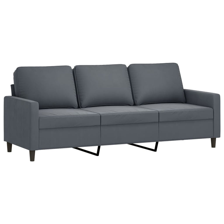 2-delige Loungeset met kussens fluweel donkergrijs