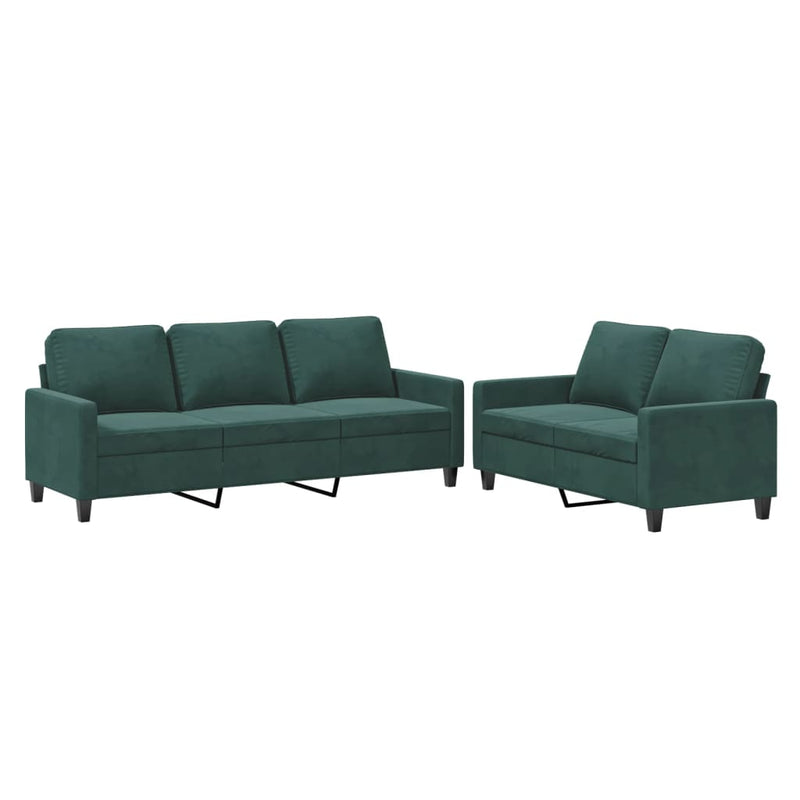 2-delige Loungeset met kussens fluweel donkergroen