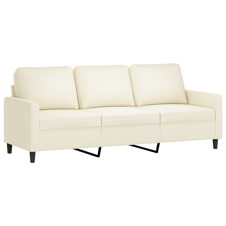 2-delige Loungeset met kussens fluweel crèmekleurig