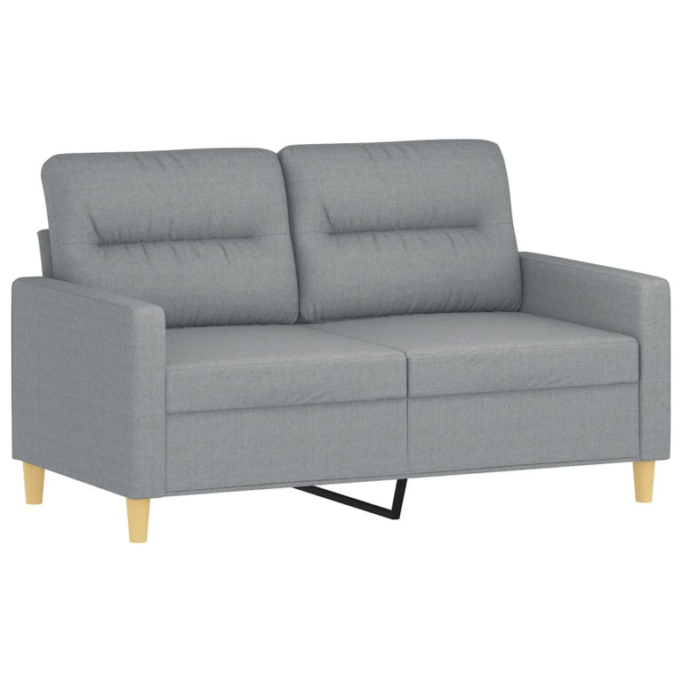2-delige Loungeset met kussens stof lichtgrijs