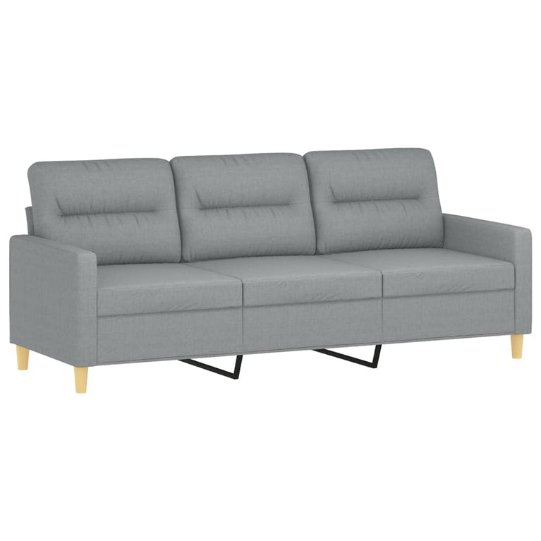 2-delige Loungeset met kussens stof lichtgrijs