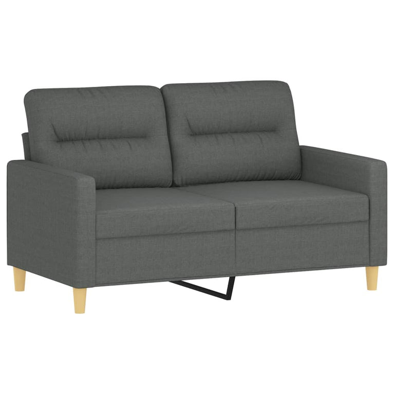 2-delige Loungeset met kussens stof donkergrijs