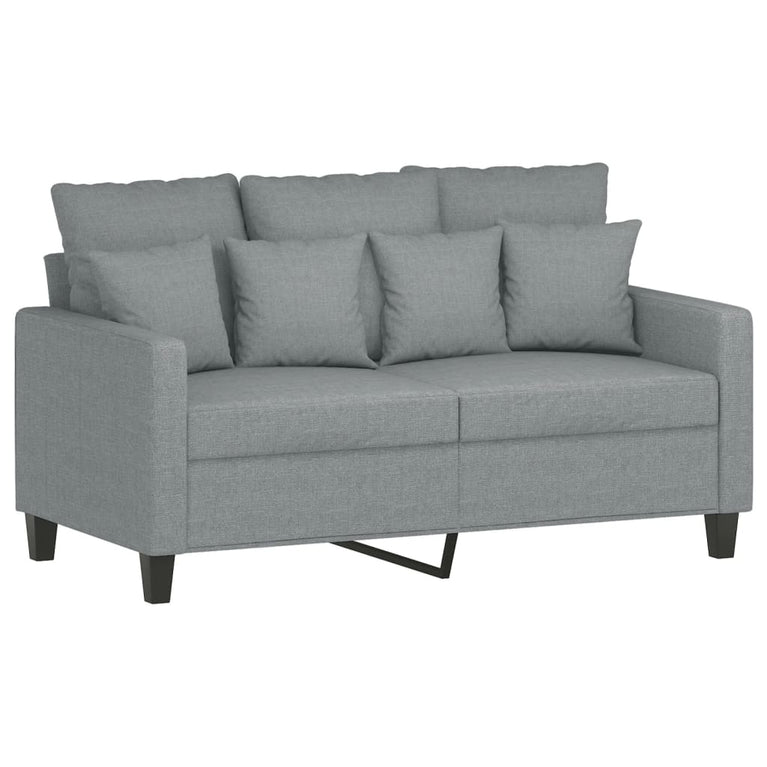 2-delige Loungeset met kussens stof lichtgrijs