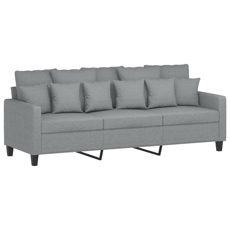 2-delige Loungeset met kussens stof lichtgrijs