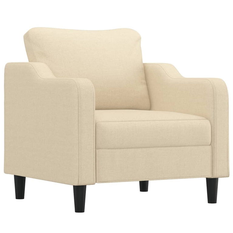 3-delige Loungeset met kussens stof crèmekleurig