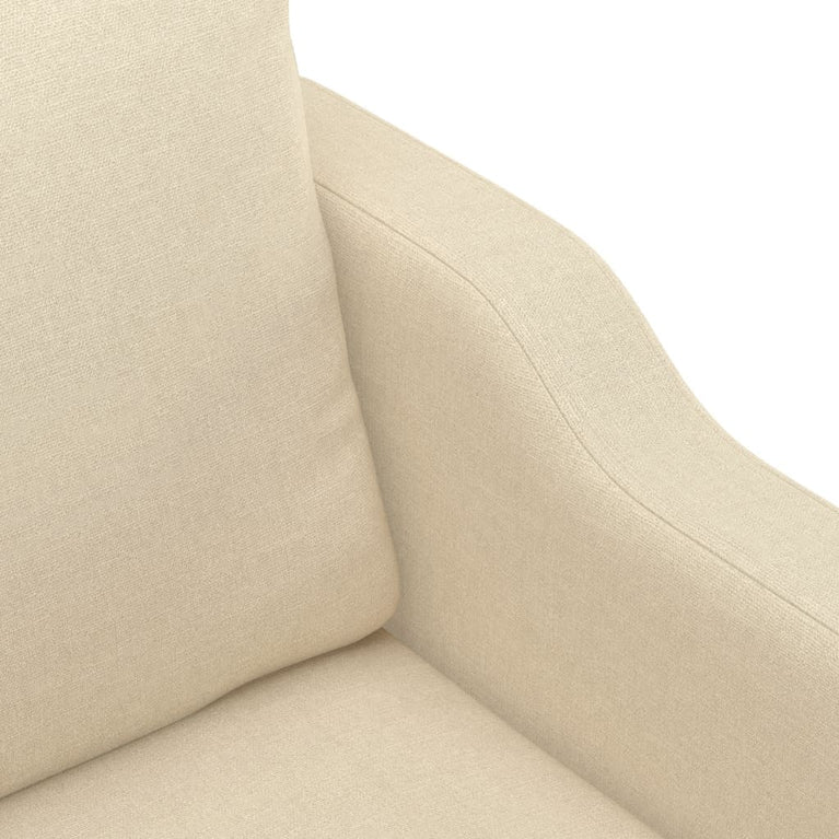 3-delige Loungeset met kussens stof crèmekleurig