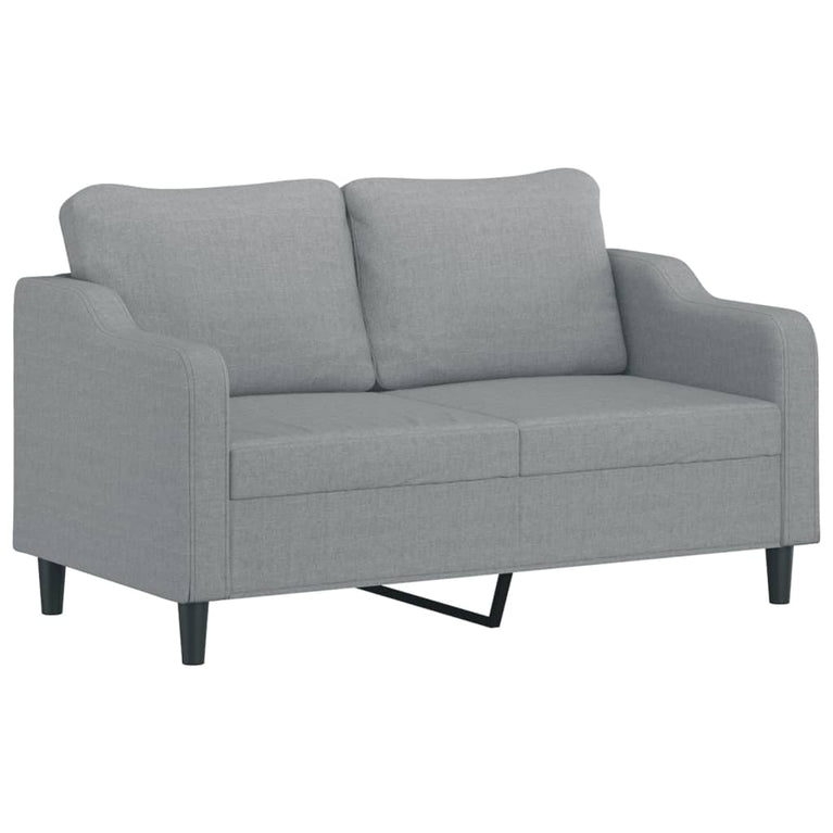 2-delige Loungeset met kussens stof lichtgrijs
