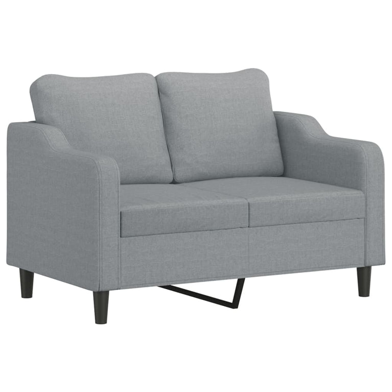 2-delige Loungeset met kussens stof lichtgrijs