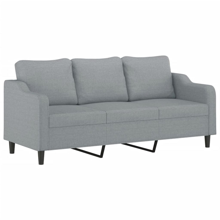 2-delige Loungeset met kussens stof lichtgrijs