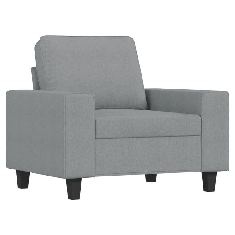 3-delige Loungeset stof lichtgrijs