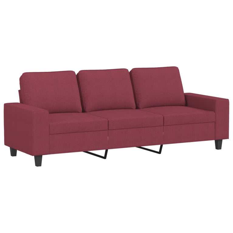 3-delige Loungeset stof wijnrood