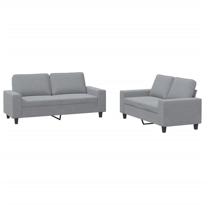 2-delige Loungeset stof lichtgrijs