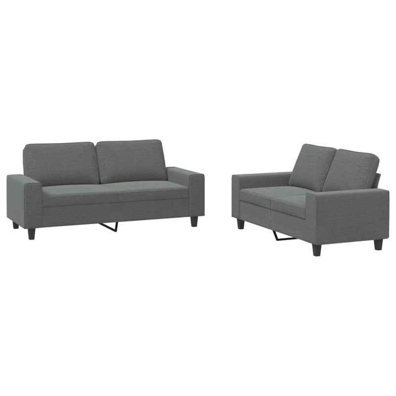 2-delige Loungeset stof donkergrijs
