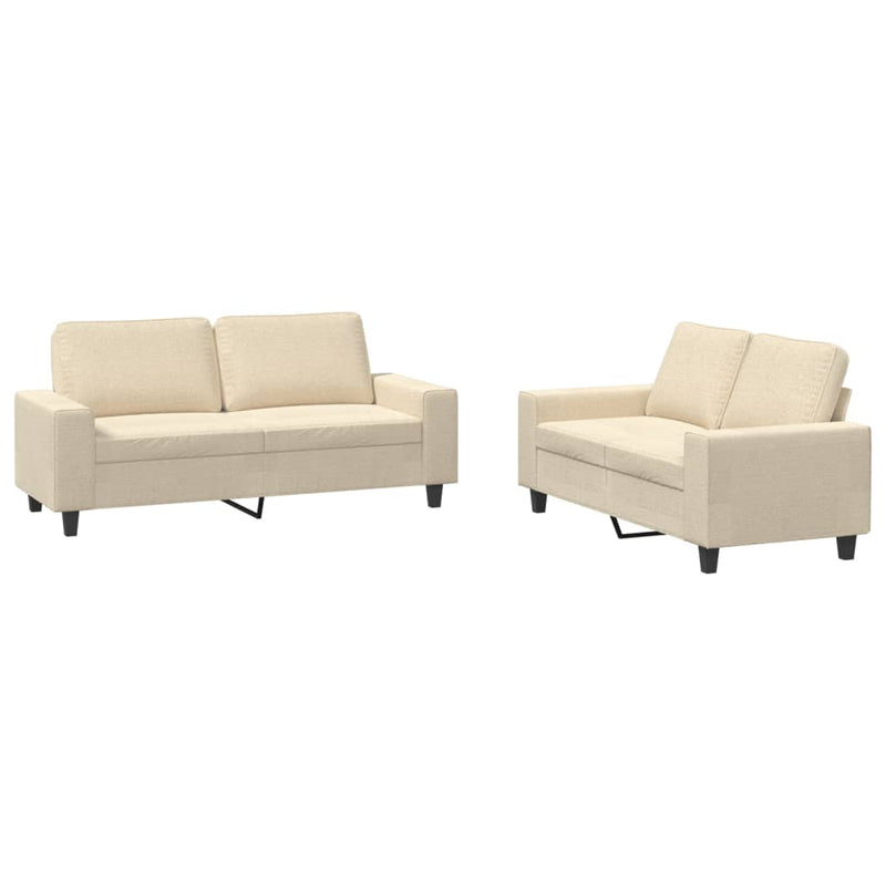 2-delige Loungeset stof crèmekleurig