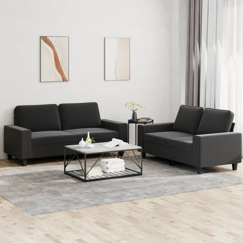 2-delige Loungeset stof zwart