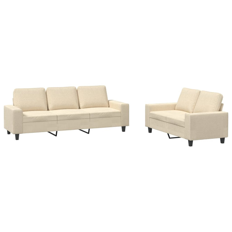 2-delige Loungeset stof crèmekleurig