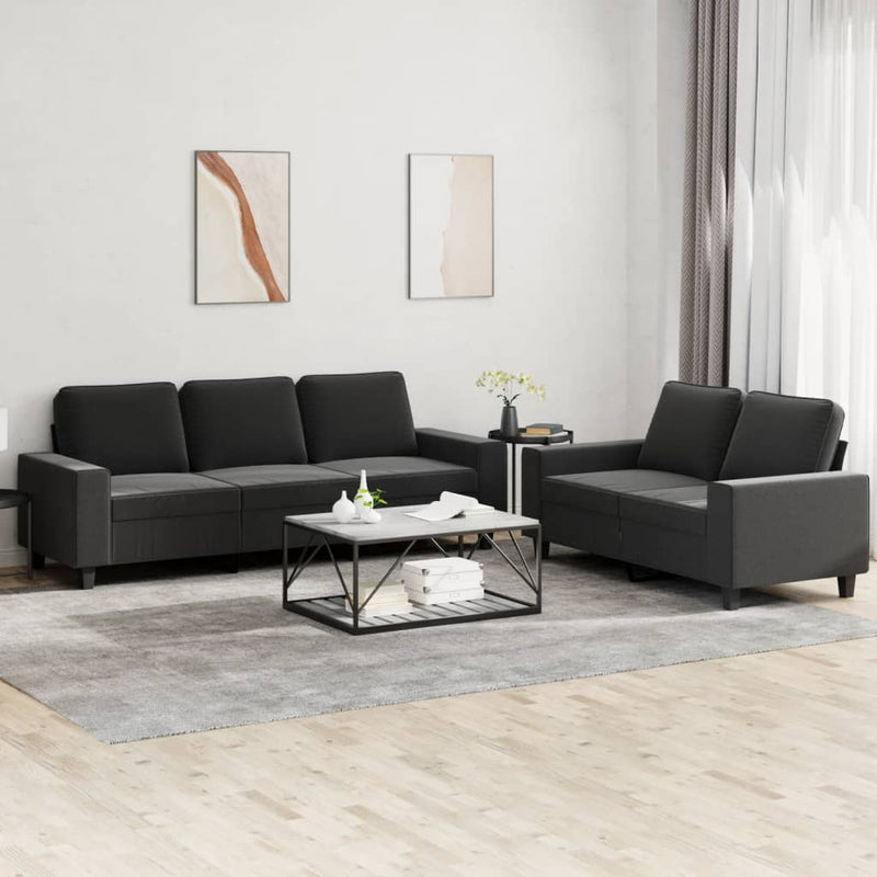 2-delige Loungeset stof zwart