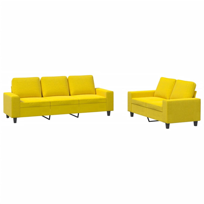 2-delige Loungeset stof lichtgeel