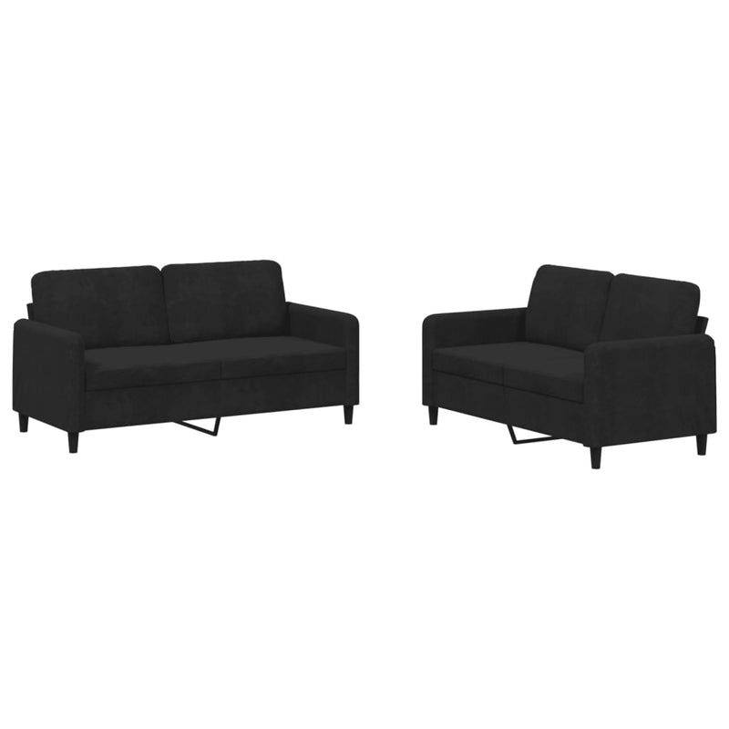 2-delige Loungeset fluweel zwart