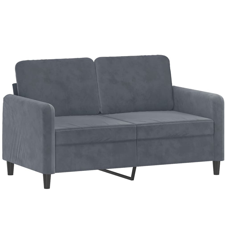2-delige Loungeset met kussens fluweel donkergrijs