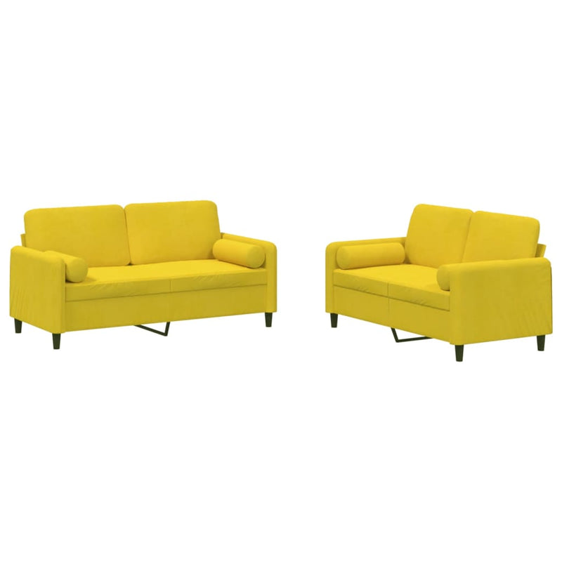 2-delige Loungeset met kussens fluweel geel