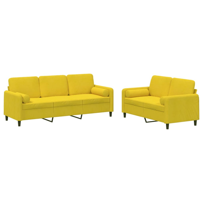 2-delige Loungeset met kussens fluweel geel