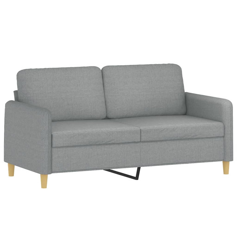 2-delige Loungeset met kussens stof lichtgrijs