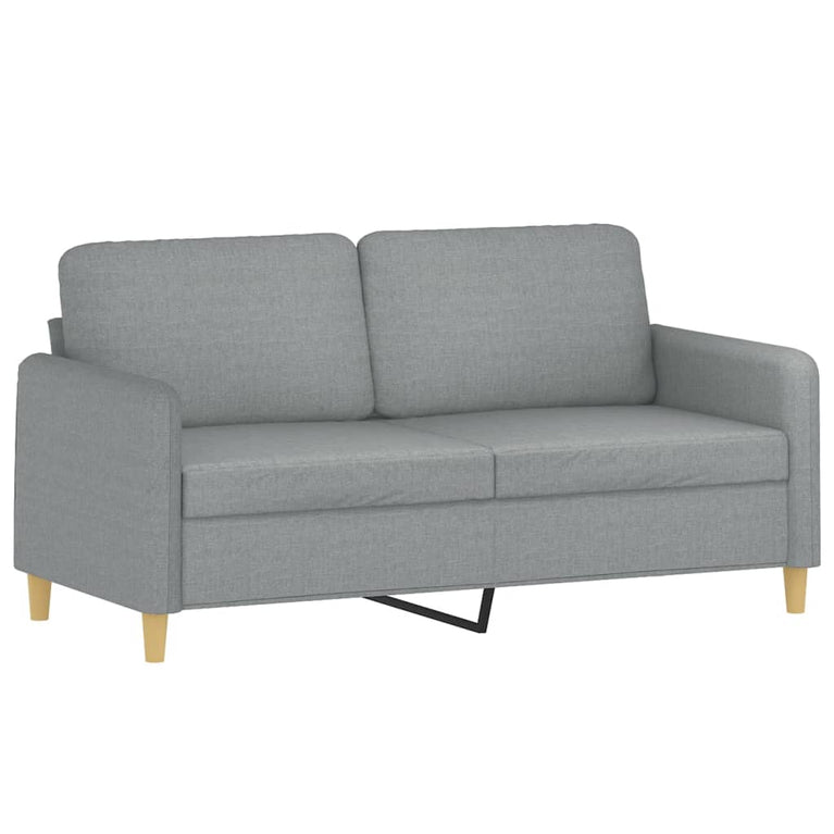 2-delige Loungeset met kussens stof lichtgrijs