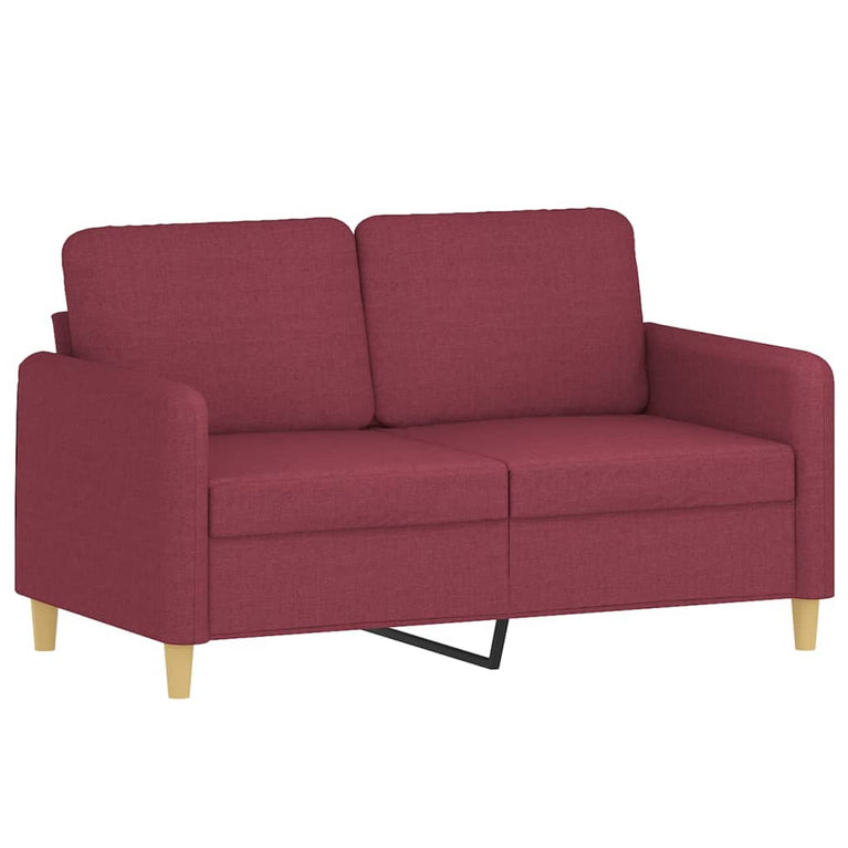 2-delige Loungeset met kussens stof wijnrood