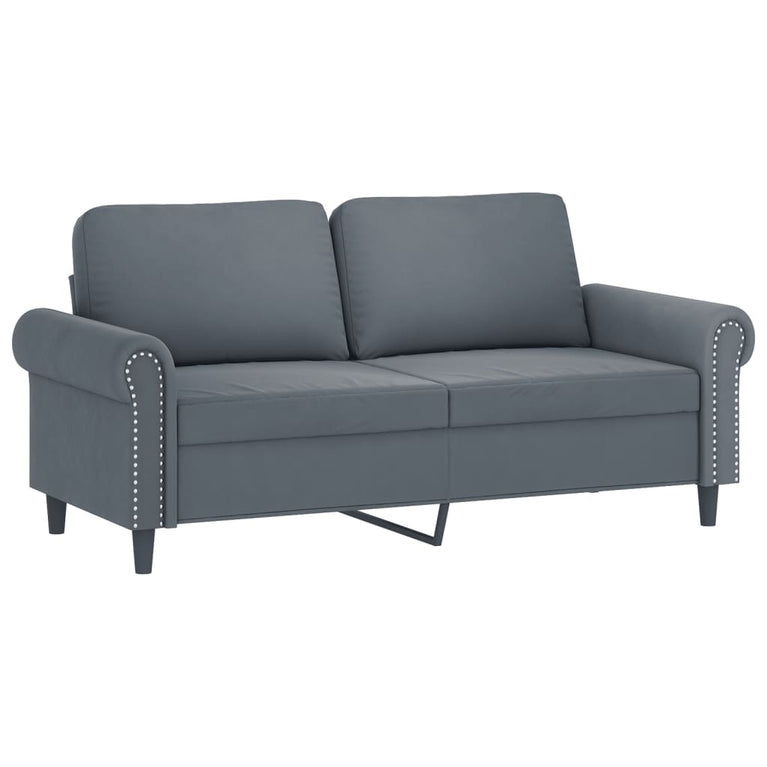 2-delige Loungeset met kussens fluweel donkergrijs
