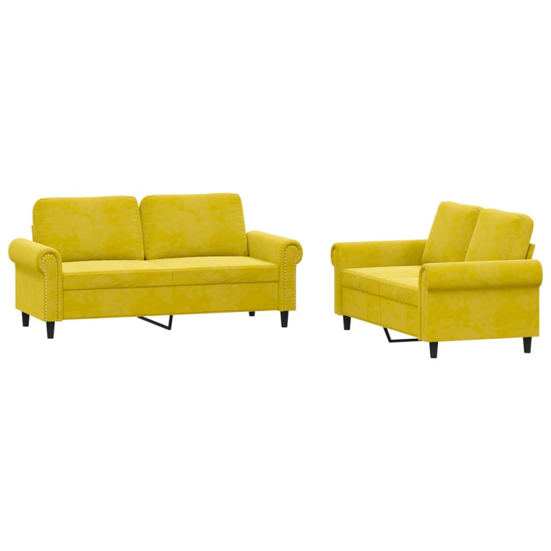 2-delige Loungeset met kussens fluweel geel