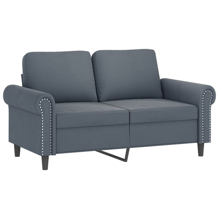 2-delige Loungeset met kussens fluweel donkergrijs