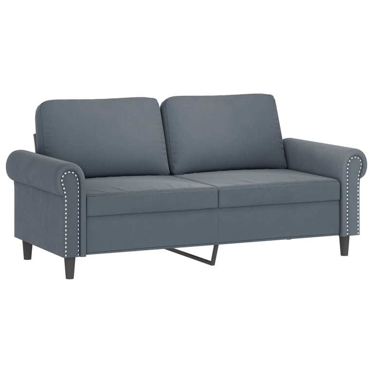 2-delige Loungeset met kussens fluweel donkergrijs