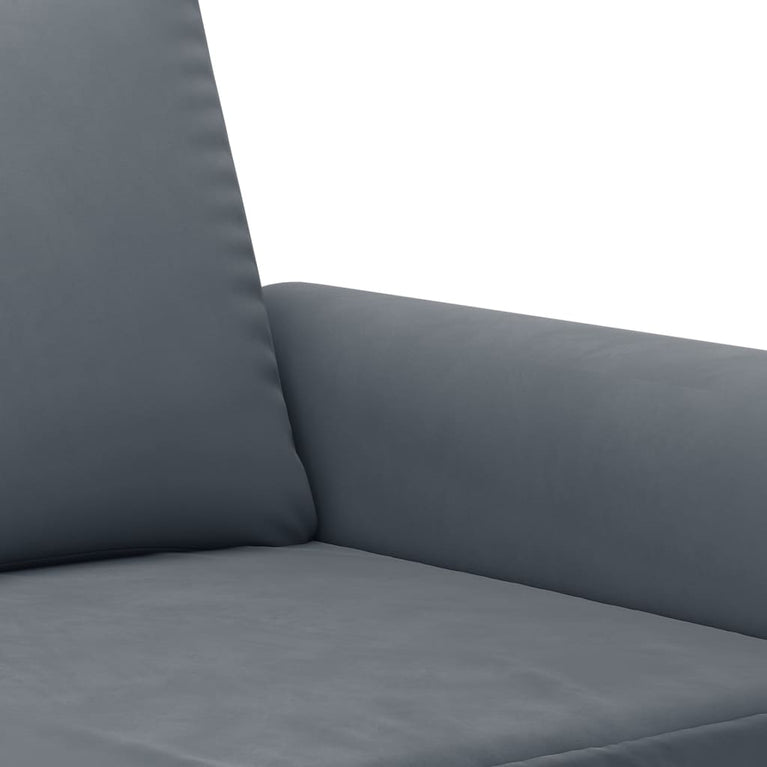 2-delige Loungeset met kussens fluweel donkergrijs