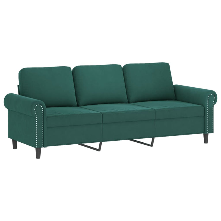 2-delige Loungeset met kussens fluweel donkergroen