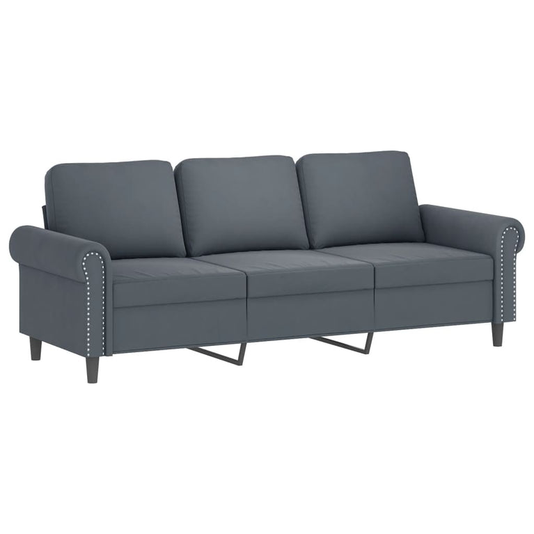2-delige Loungeset met kussens fluweel donkergrijs
