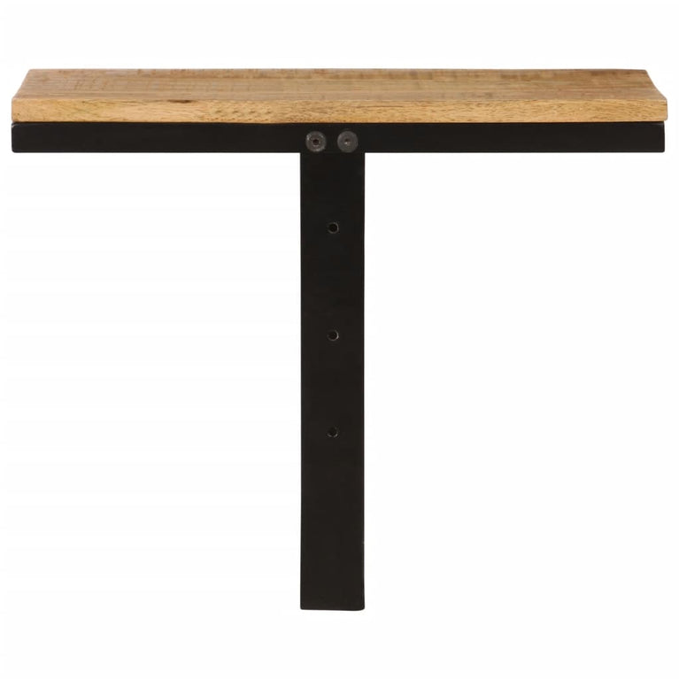 Wandschap 40x30x32 cm massief mangohout en ijzer