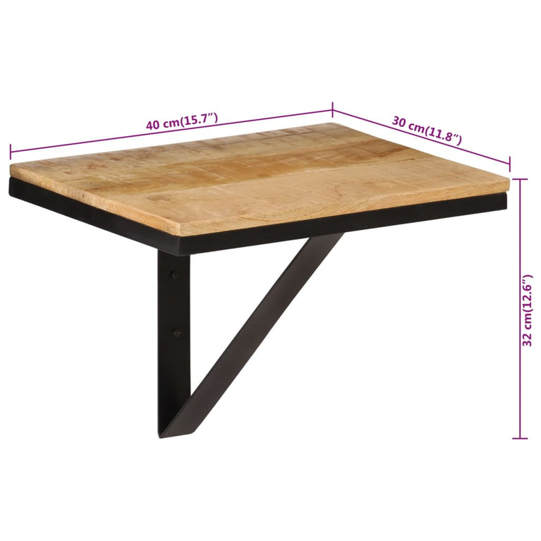 Wandschap 40x30x32 cm massief mangohout en ijzer