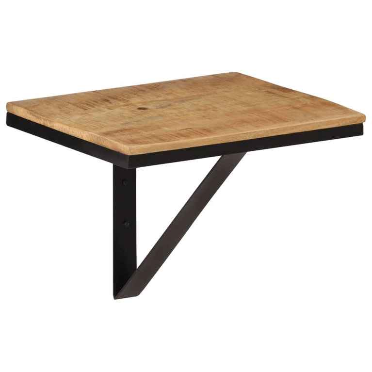 Wandschap 40x30x32 cm massief mangohout en ijzer