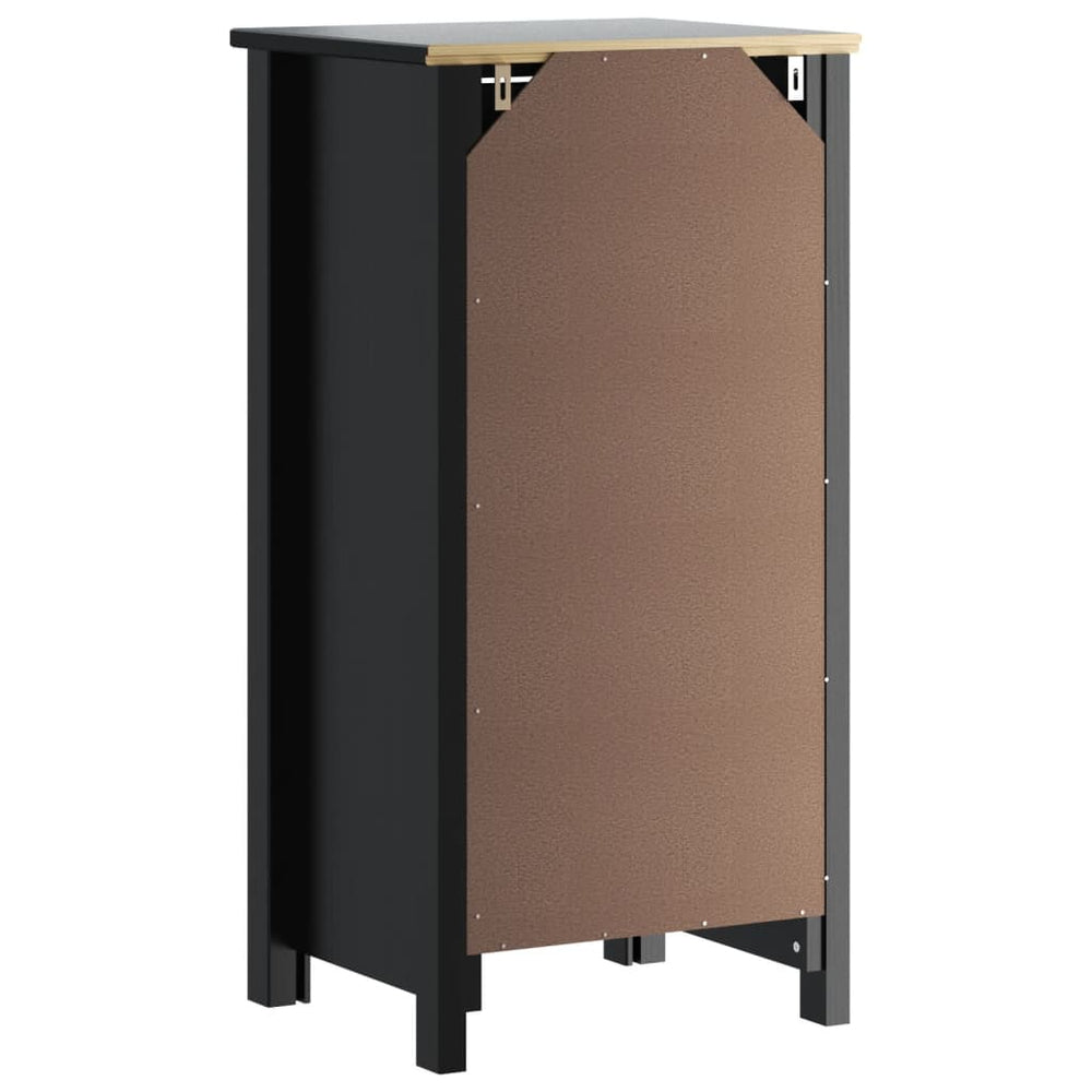 Badkamerkast BERG 40x34x80 cm massief grenenhout zwart MeubelReus