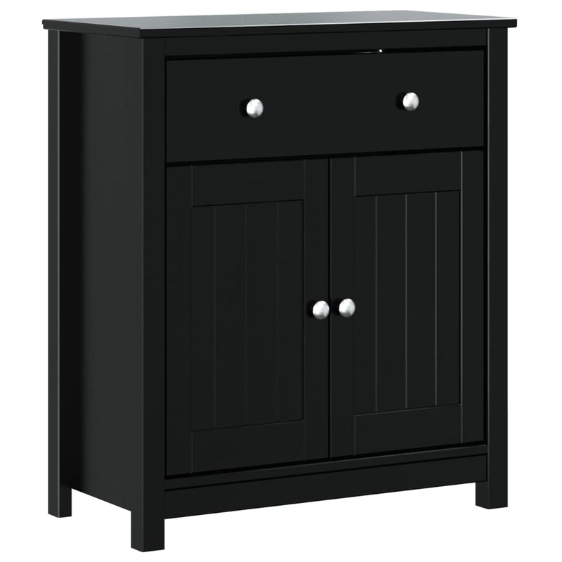 Badkamerkast BERG 69,5x34x80 cm massief grenenhout zwart MeubelReus