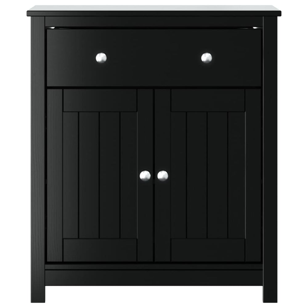 Badkamerkast BERG 69,5x34x80 cm massief grenenhout zwart MeubelReus