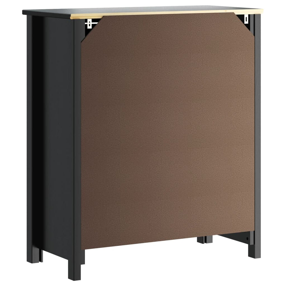 Badkamerkast BERG 69,5x34x80 cm massief grenenhout zwart MeubelReus